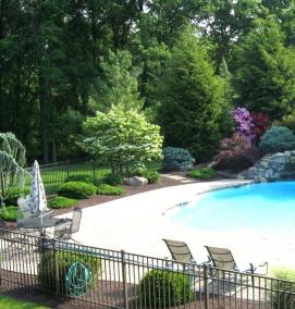 Ландшафтный дизайн возле бассейна - модель 3