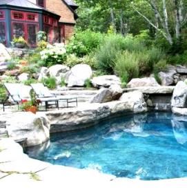 Ландшафтный дизайн возле бассейна - модель 2