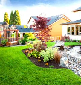 Ландшафтный дизайн возле дома - тип 2