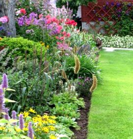 Ландшафтный дизайн возле забора - модель 3