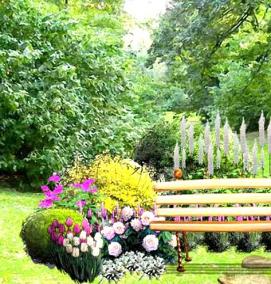 Ландшафтный дизайн заднего двора - модель 1