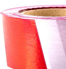 Лента сигнальная клейкая красно-белая - вариант 4