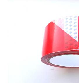 Лента сигнальная клейкая красно-белая - вариант 3