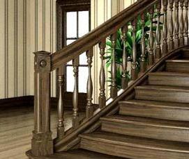 Лестница деревянная на стену - модель 3