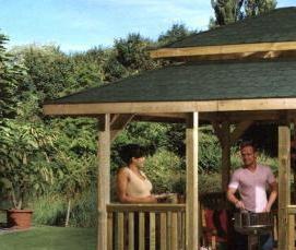 Летние беседки для дачи из дерева - тип 3