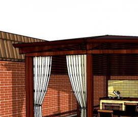 Летние беседки с мангалом - вариант 1