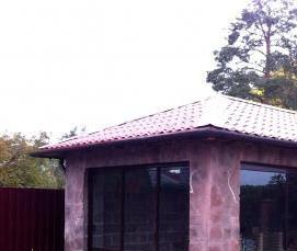 Летняя беседка с мангалом и барбекю - модель 4