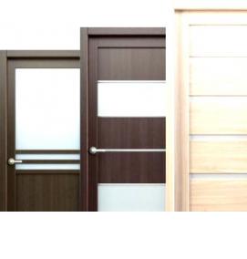 Межкомнатные двери черные со стеклом - модель 2