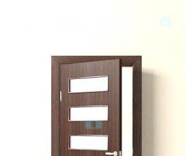 Межкомнатные двери орех со стеклом - модель 3