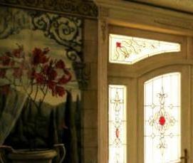 Межкомнатные двери с витражным стеклом - тип 2