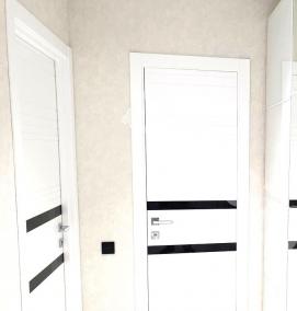 Межкомнатные двери венге с черным стеклом - вариант 1