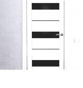 Межкомнатные двери венге с черным стеклом - вариант 3