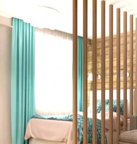 Межкомнатные перегородки из дерева для зонирования пространства - тип 4