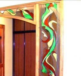 Межкомнатные перегородки с витражами - модель 3