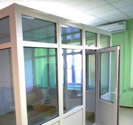 Монтаж алюминиевых офисных перегородок - вариант 2