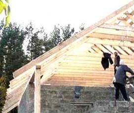 Монтаж двускатной кровли - вариант 2