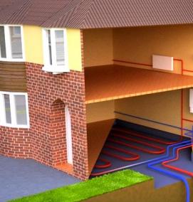 Монтаж геотермального отопления - вариант 1