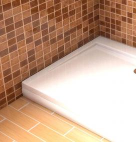 Монтаж низкого душевого поддона - тип 1