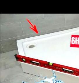 Монтаж низкого душевого поддона - тип 3