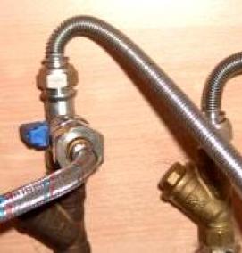 Монтаж подводки смесителя - тип 1