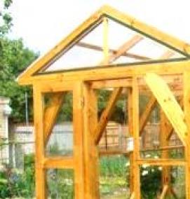 Монтаж поликарбоната на деревянный каркас - модель 3