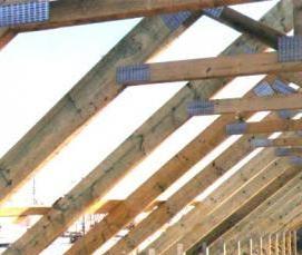 Монтаж стропил двухскатной крыши - вариант 1