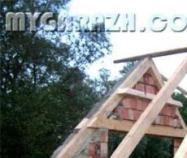 Монтаж стропил двухскатной крыши - вариант 2