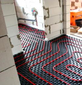 Монтаж теплого пола в ванной - модель 4