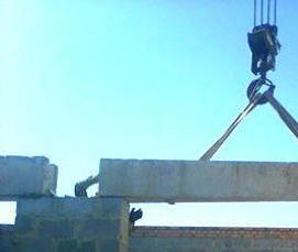 Монтаж железобетонных перемычек - тип 4