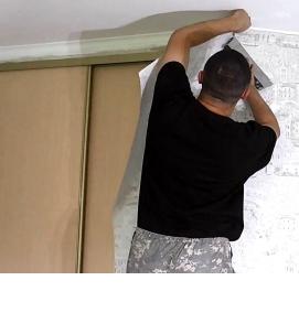 Наклеивание виниловых флизелиновых обоев - тип 3