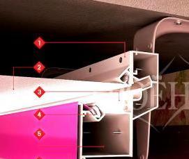 Натяжной двухуровневый потолок со светодиодной лентой - тип 3