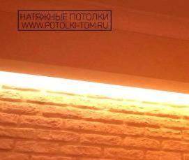 Натяжной потолок белый глянцевый парящий - модель 4