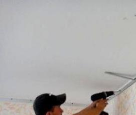 Натяжной потолок без сверления стен - тип 1