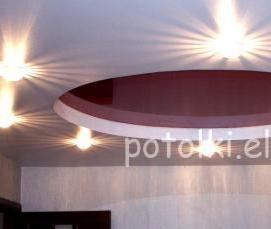 Натяжной потолок матовый зеленый - модель 1