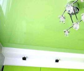 Натяжной потолок зеленого цвета - модель 3