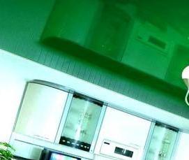 Натяжной потолок зеленого цвета - модель 2