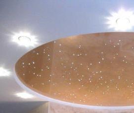 Натяжные потолки бежевого цвета - модель 2