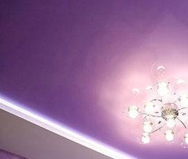 Натяжные потолки глянцевые фиолетовые - вариант 4