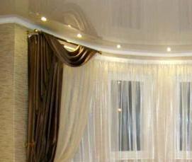 Натяжные потолки с эркерным окном - тип 1