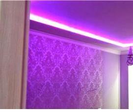 Натяжные потолки сиреневого цвета - тип 1