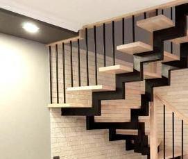 Навесная металлическая лестница - тип 4