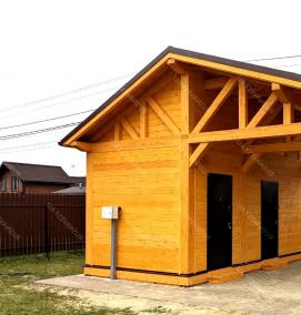 Навесы с хозблоком для автомобилей для дачи - модель 3