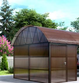 Навесы с хозблоком для автомобилей для дачи - модель 2