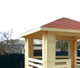 Недорогие беседки из дерева для дачи - тип 1