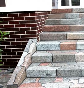 Облицовка ступеней крыльца керамогранитом - тип 3