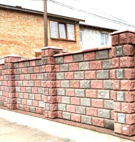 Облицовочный блок рваный камень цветной - тип 1