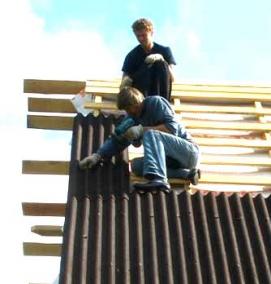 Очистка шифера на крыше - тип 2