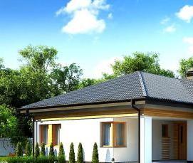 Одноэтажный сруб с террасой - модель 1