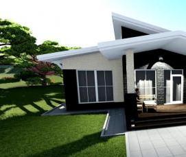 Одноэтажный сруб с террасой - модель 4