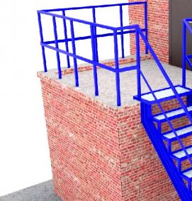 Одномаршевая металлическая лестница - модель 4